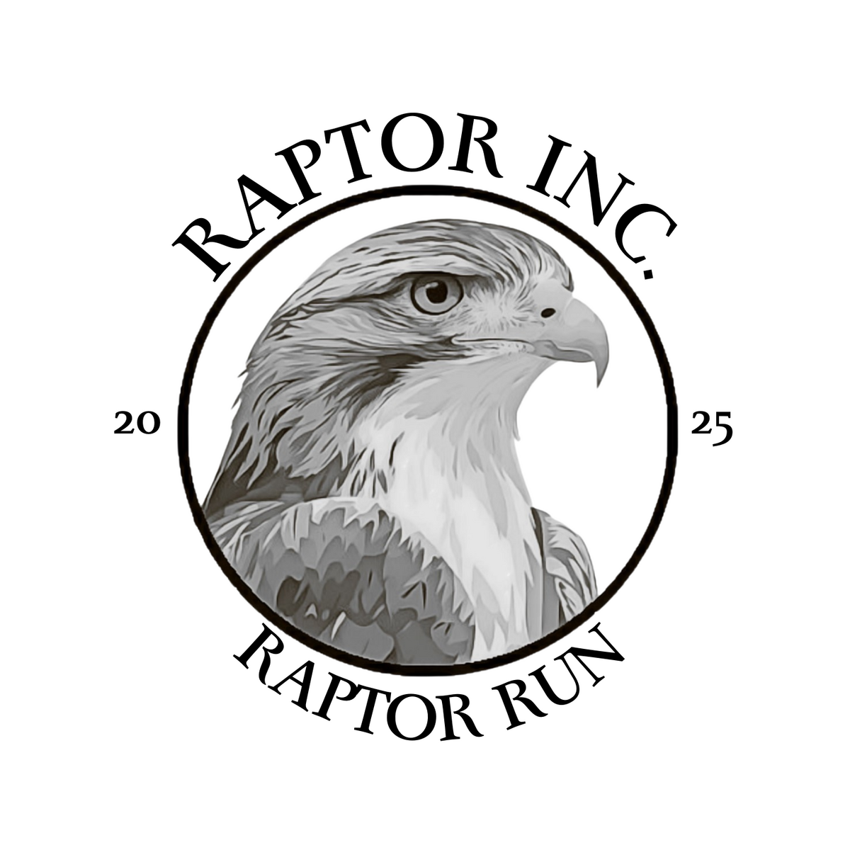 RAPTOR 5K Run red-tailed hawk logo in profile